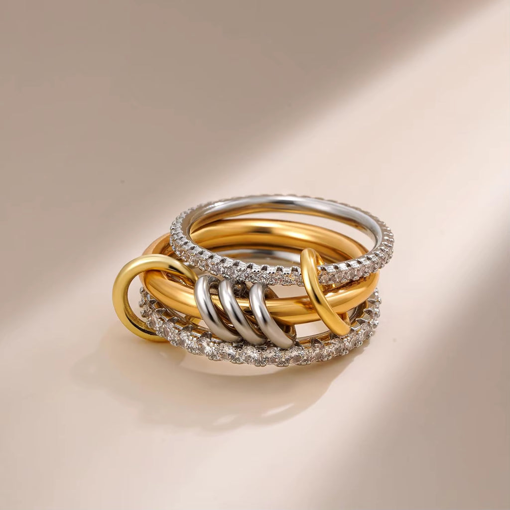 18K Gold Plated Stackable Rings -  Statement Jewelry 